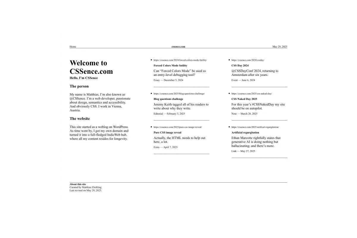 Again the print style, but in landscape orientation.
