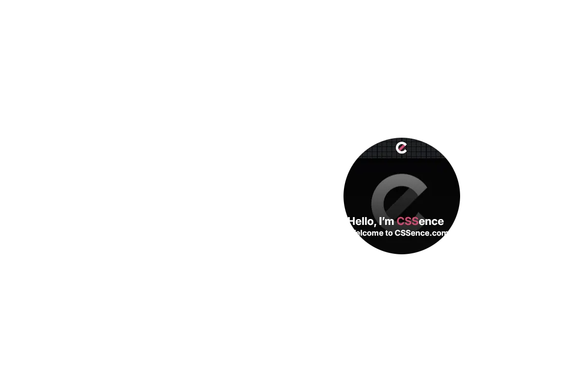 Elegant page style, but on tiny circular viewport.